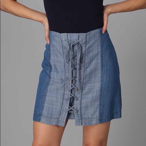 NATURAL FIBER TWO TONE TENCEL SKIRT~ VERY SOFT - Picture 5 of 8